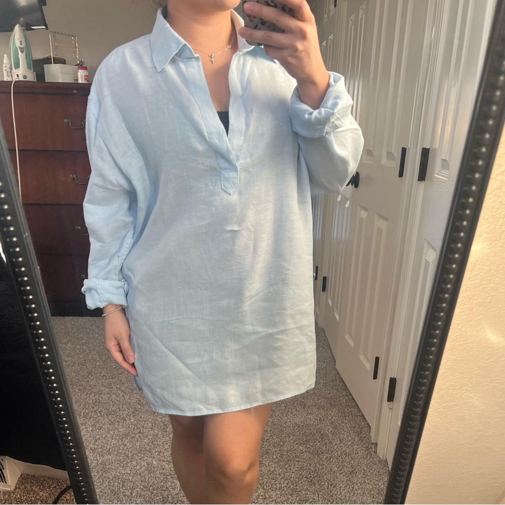 Banana Republic Sky Blue Linen Shirt